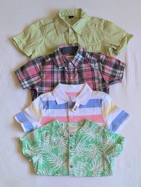 3T Short Sleeve Shirt Lot of 4 Gap Joe Fresh NWT Polo Linen Palms Summer Bundle